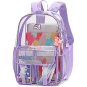 Wholesale - 16.5" *OUTSIDE USA* CLEAR/PURPLE BACKPACK